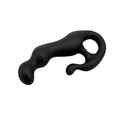 Prostatic Stimulator Pleaser in black with ergonomic hoop grip for precise prostate massage.