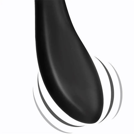 Close-up of the Pulsar Articulated Skeleton Vibrator with Pulsation Silicone USB tip showing vibrations in motion.