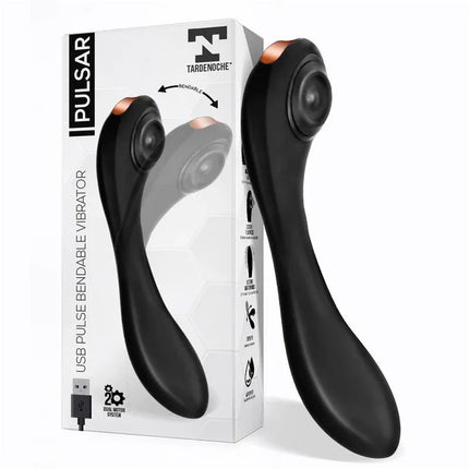 Pulsar Articulated Skeleton Vibrator with Pulsation Silicone USB in black with packaging