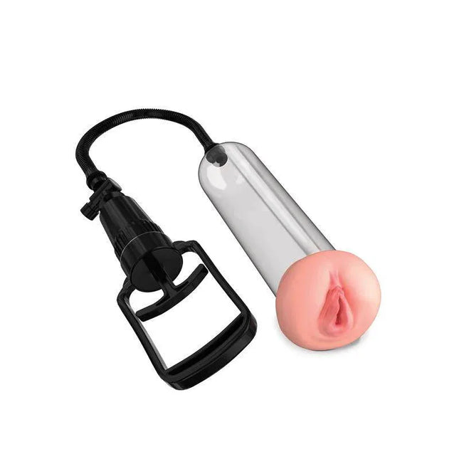 Pump Worx Beginners Pussy Pump with Fanta-Flesh texture and clear vacuum cylinder