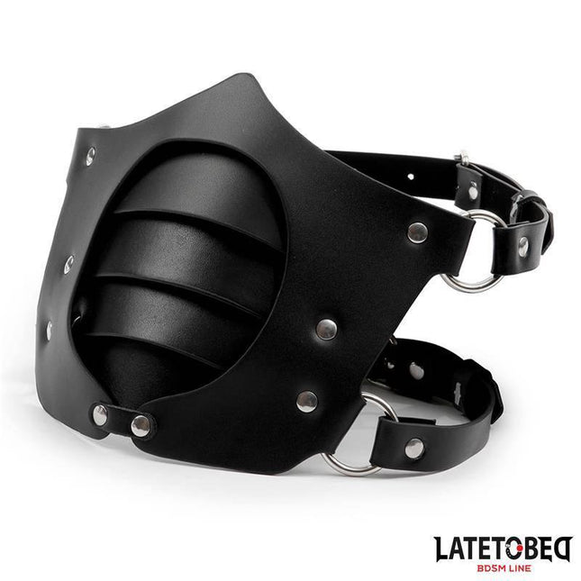 Punk Style Mask Adjustable from Latetobed BDSM Line with bold black design and adjustable straps for secure fit.