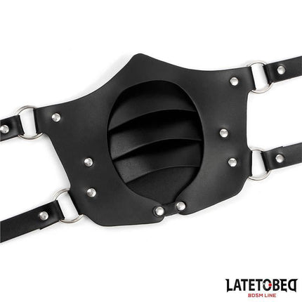 Punk Style Mask Adjustable, black with standout detailing, from Latetobed BDSM line, featuring secure adjustable straps for comfort.