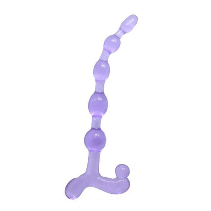 Purple Anal Beads Toy for Men & Women made of soft TPR material with flared handle for safe and comfortable pleasure.