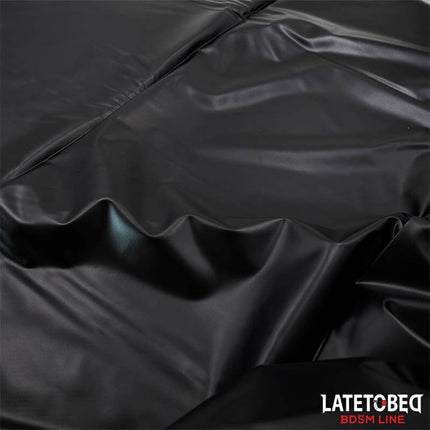 Black Bed Sheet PVC Waterproof from Latetobed BDSM Line for intense experiences on any surface.