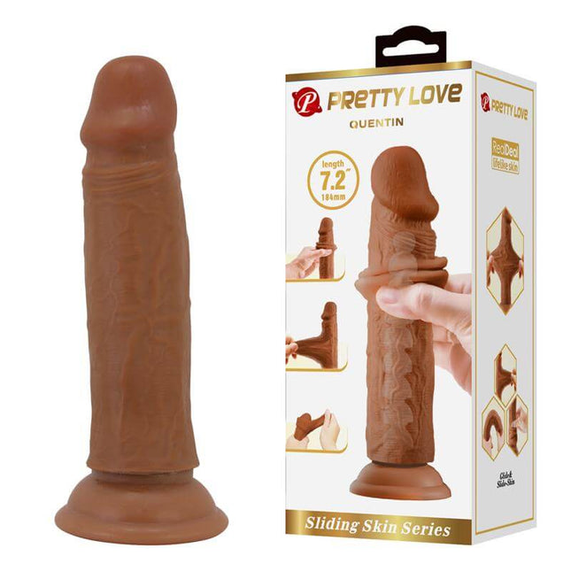 Quentin Dildo with Sliding Skin-Retractil 18.4 cm