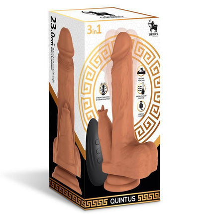 Quintus Dildo with Thrusting, Waving and Vibration 9 - 23 cm in packaging, featuring lifelike design and advanced features.