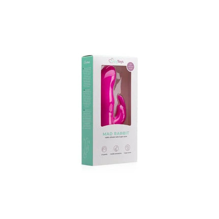 Rabbit Vibrator - Pink, silicone dual-stimulation toy in packaging with vibrant design for G-spot and clitoral pleasure.