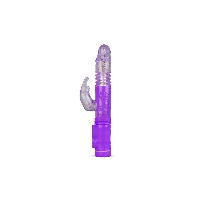 Rabbit Vibrator Thrusting and Rotating Balls Purple - secretsextoys.store