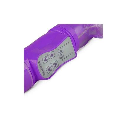 Close-up of Rabbit Vibrator Thrusting and Rotating Balls Purple showcasing control buttons and ergonomic design for lifelike pleasure.