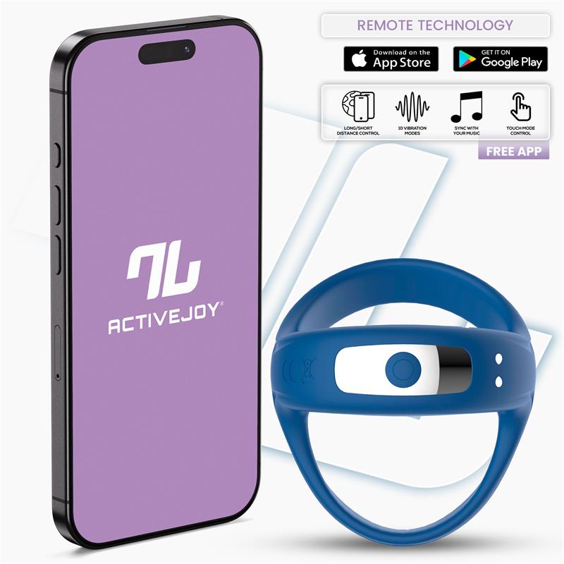 Rank Vibrating Ring with App Blue - secretsextoys.store