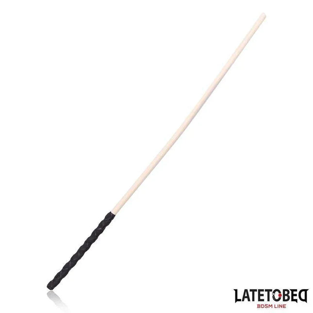 Rattan Cane 60cm with black handle, handcrafted from natural rattan. Lightweight and elegant, measuring 60 cm in length.