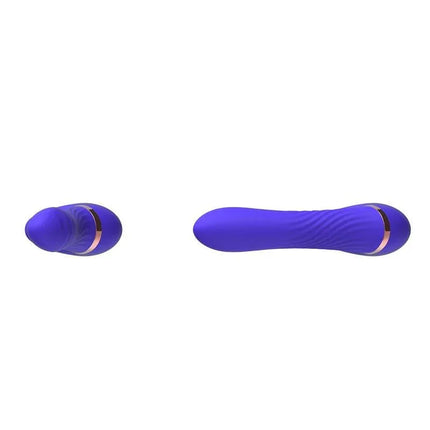 Rayden Detachable Rotating Beads Vibrator with Pulsation Two Positions in blue, featuring dual-ended design and detachable components.