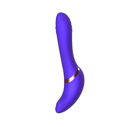 Rayden Detachable Rotating Beads Vibrator with Pulsation Two Positions in purple color.