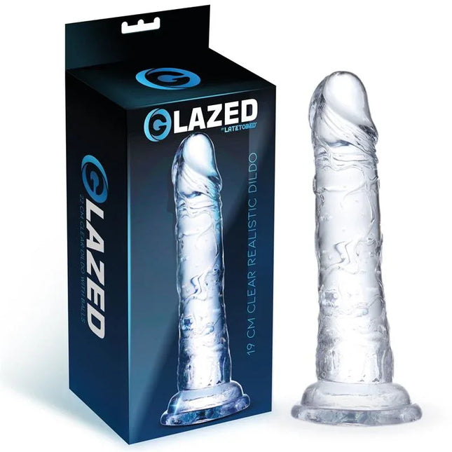 Realistic Dildo Crystal Material 19 cm with box in glazed finish