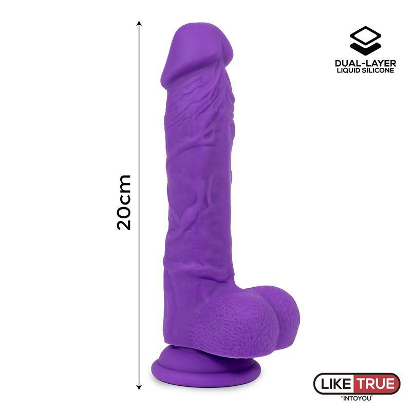 Realistic Dildo Liquid Silicone Dual Layer 8 Purple - secretsextoys.store