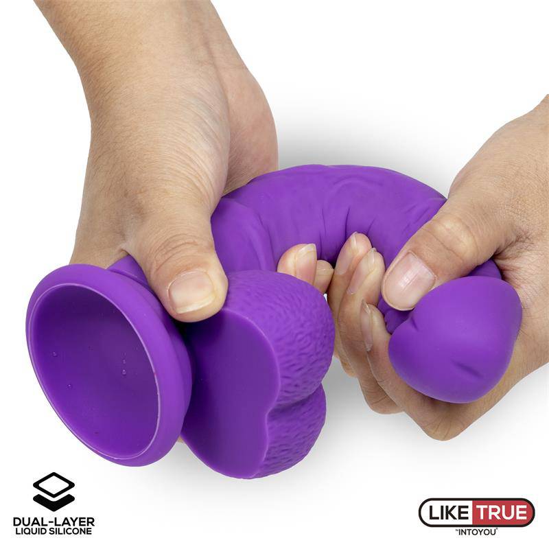 Realistic Dildo Liquid Silicone Dual Layer 8 Purple - secretsextoys.store