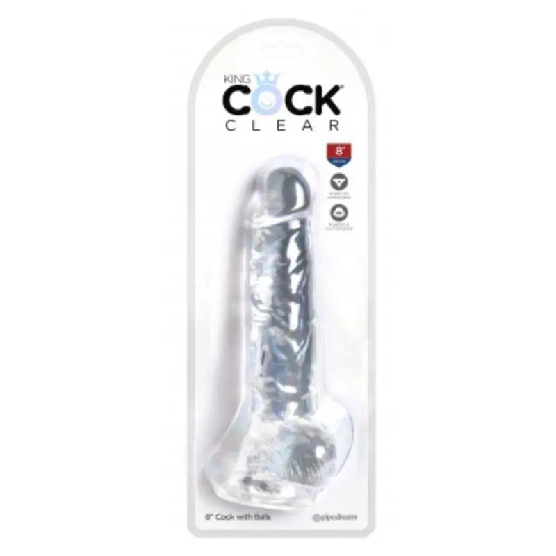 Realistic Dildo with Testicles 8 Clear - secretsextoys.store