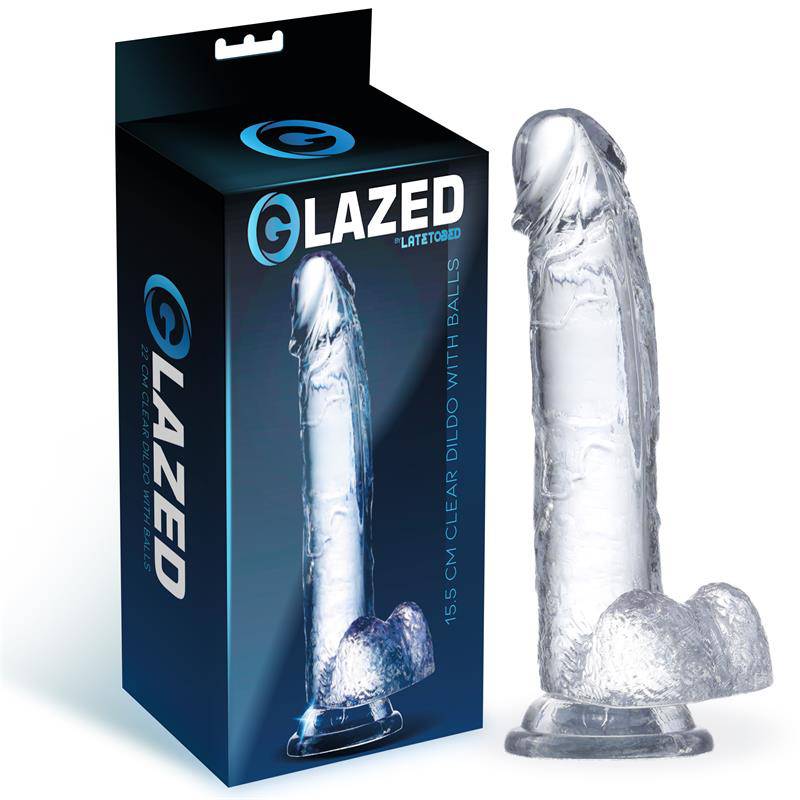Realistic Dildo with Testicles Crystal Material 15,5 cm - secretsextoys.store
