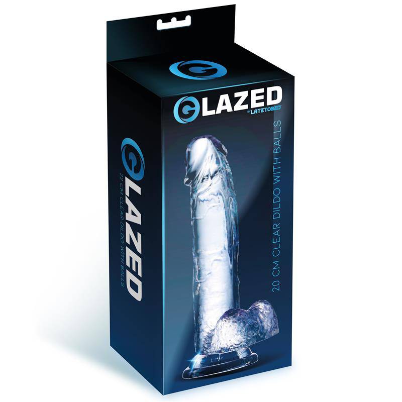 Realistic Dildo with Testicles Crystal Material 20 cm - secretsextoys.store