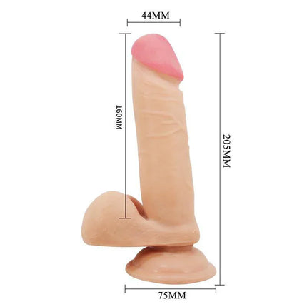 Realistic Sliding Dildo 20.5 cm Suction Base featuring lifelike design and secure suction base for versatile pleasure.
