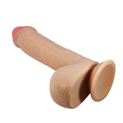 Realistic Sliding Skin Vibrator 9.2 with Suction Base for lifelike sensation and hands-free use