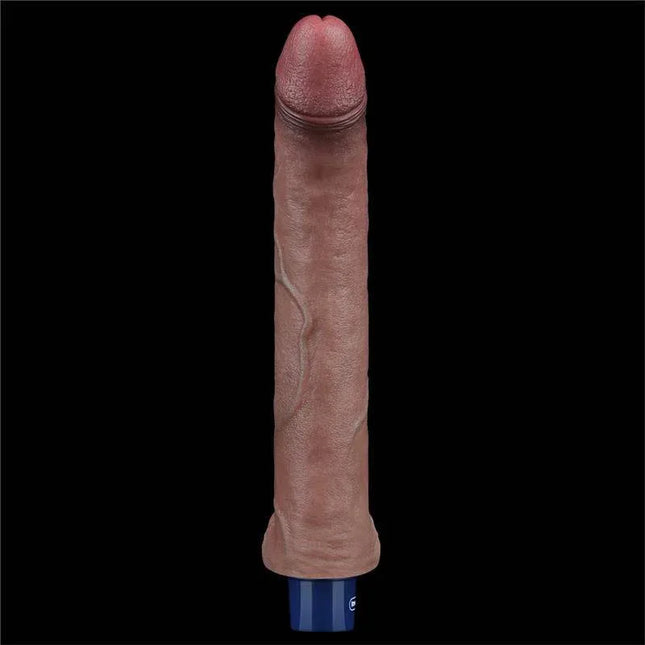 Realistic Vibe 11 USB platinum silicone vibrator, 27.5 cm, lifelike design for solo pleasure and intimacy, modern technology.