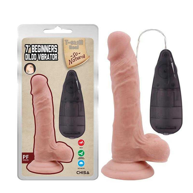 Realistic Vibrating Dildo with Remote Control with packaging and remote in view