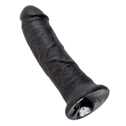 Reaslitic Dildo 8 inch hyper-realistic pleasure toy with suction cup, black, detailed texture