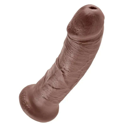 Tan-colored realistic dildo featuring lifelike texture and detail, Reaslitic Dildo 8 Tan, designed for authentic look and pleasurable experience.