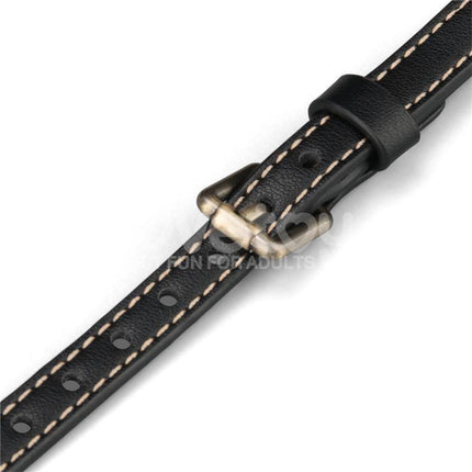 Adjustable strap of Rebellion Reign Bunny Eye Mask showcasing PU leather construction.