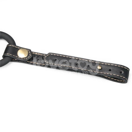 Close-up of the Rebellion Reign Full Body Harness showing its PU faux leather and metallic detailing for style and durability.