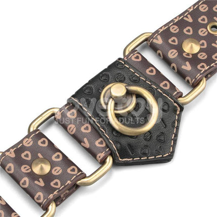 Rebellion Reign Handcuffs with premium PU material and luxe leather-inspired finish for couples' play, durable and stylish design.