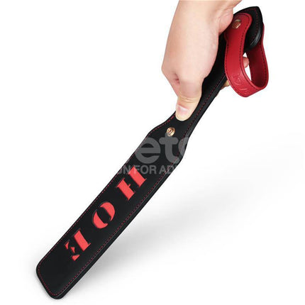 Rebellion Reign Paddle HOE 15 with red handle and bold HOE cut-out design, showcasing its durable PU material and stylish appearance.