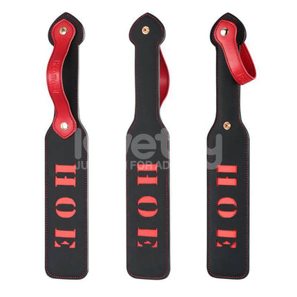Rebellion Reign Paddle HOE 15 with red handle and HOE cut-out design, offering durable PU construction for control and impact.