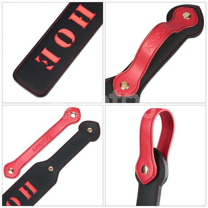 Rebellion Reign Paddle HOE 15 with durable PU, double-sided HOE cut-out design for balanced control and pleasure in red and black.