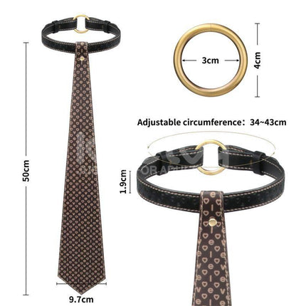 Rebellion Reign Tie Collar with adjustable 50cm length and PU material for bold fashion and role-play.