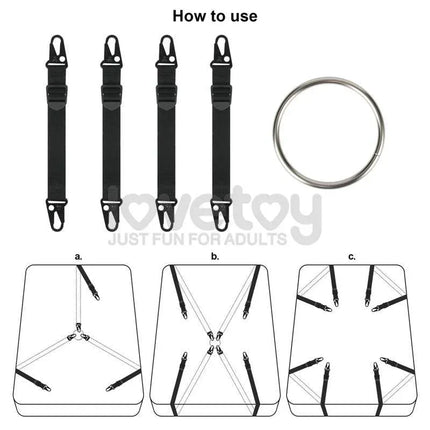 Rebellion Reign Under Mattress Restraint with instructions and components for adult play.
