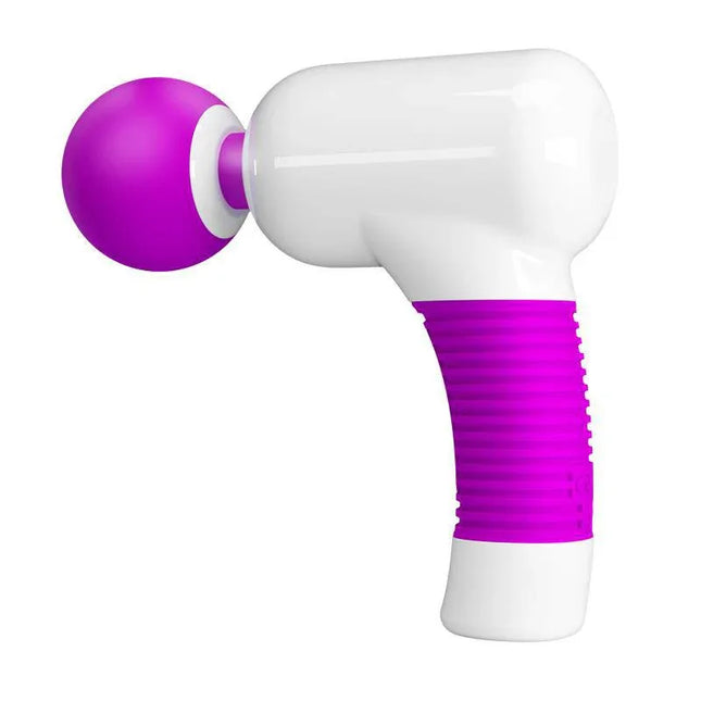 Rechargeable Magic Bun Massager - Personal Vibrator with purple and white design