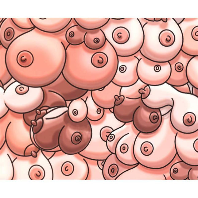 Rectangular PC mat Breast Design 22 x 18 cm with bold, colorful motif for adult-themed workspaces.