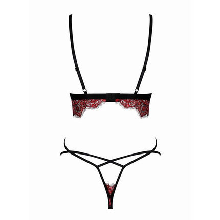 Redessia 2 Piece Lace Bra Set with floral lace and delicate design, featuring a stylish bra and matching thong for elegance and comfort.