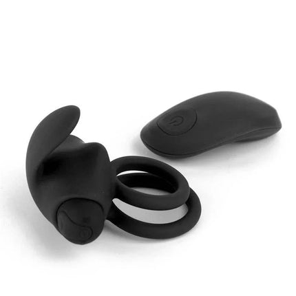Reerin Dual Vibrating Ring USB Remote Control USB Silicone with dual-ring and remote, designed for enhanced pleasure and stronger erections.
