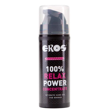 Relax 100% Power Concentrate Woman 30 ml gel for enhanced intimate pleasure.