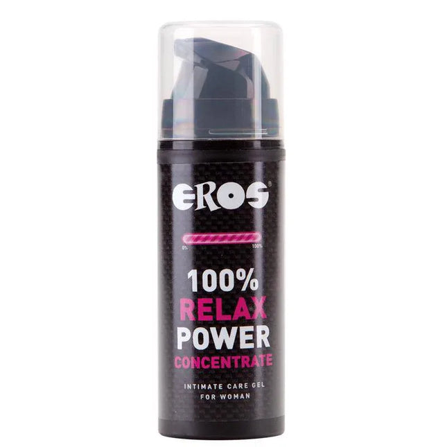 Relax 100% Power Concentrate Woman 30 ml gel for enhanced intimate pleasure.