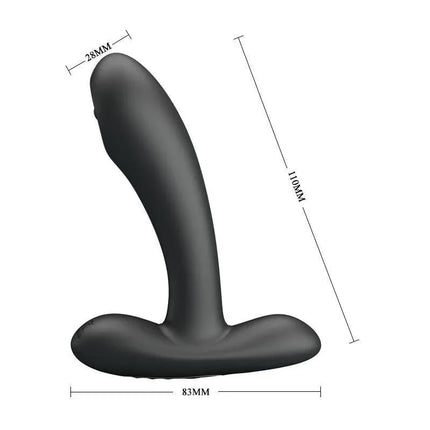 Remington Butt Anal with Pulsing ergonomic massager with smooth curved form and measurements displayed, featuring 12 pulsation functions.