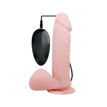 Remote Control Vibrating Dildo with Rotation featuring remote and realistic design for customizable stimulation