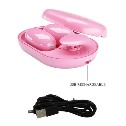 Remote Vibrating Bullets with USB and 12 Modes in pink case and USB cable