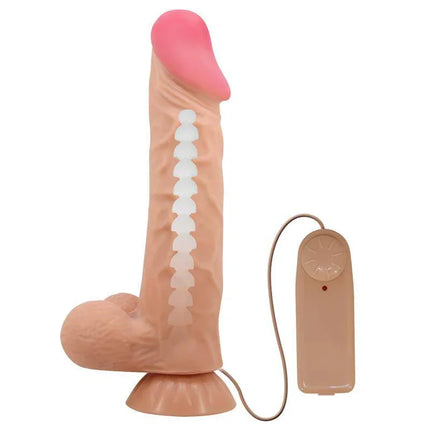 Remote Vibrating Dildo 24 cm with Sliding Skin, realistic dual-density design, lifelike stimulation, hands-free use