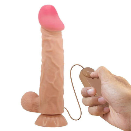 Remote Vibrating Dildo 24 cm with Sliding Skin featuring remote control for versatile pleasure