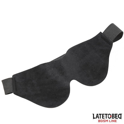 Restraint 3 Pieces Set Blindfold, Anklecuffs and Wristcuffs Adjustable - black eye mask for sensory play by Latetobed.