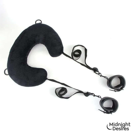 Restraint Set with Neck Pillow featuring vegan leather and adjustable design for couples by Midnight Desires.